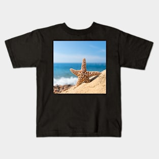 Starfish on Beach Kids T-Shirt